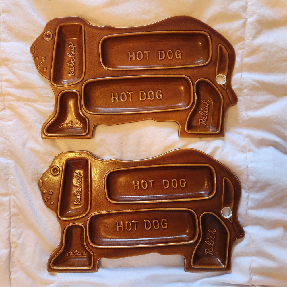 Brown Hot Dog Serving Trays